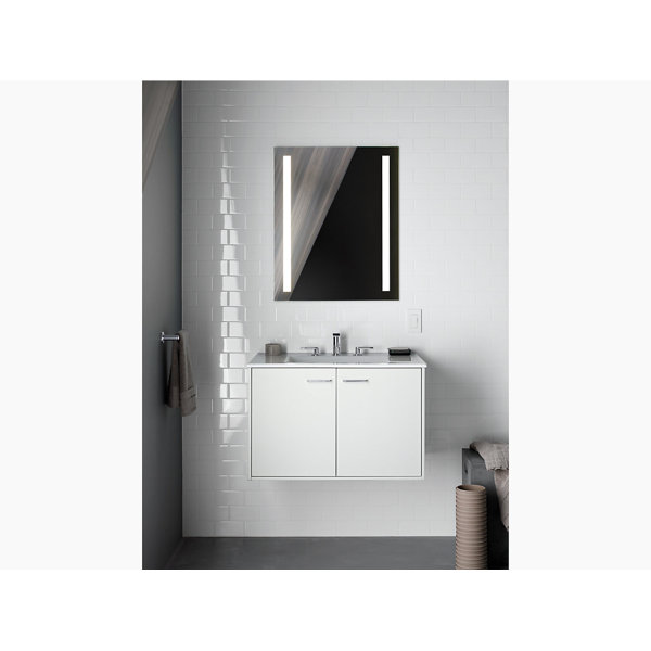 KOHLER Verdera® Aluminum Single-Door Lighted Mirror Medicine Cabinet ...